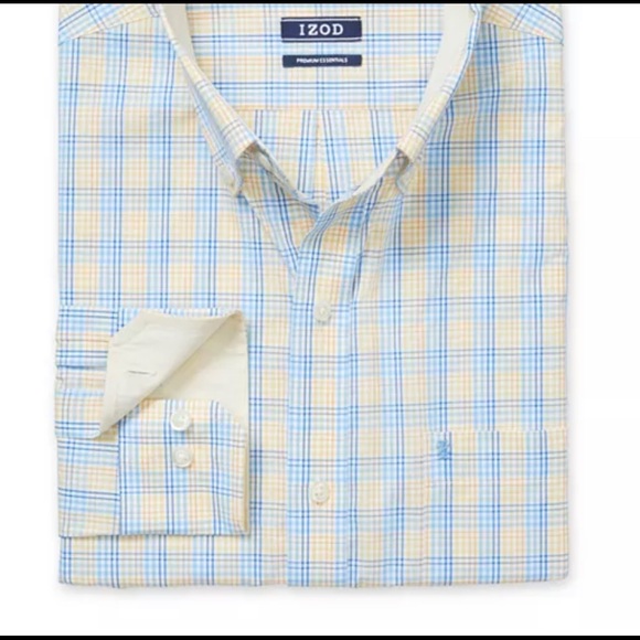 IZOD Premium Essentials Plaid Button-Down - Picture 2 of 5